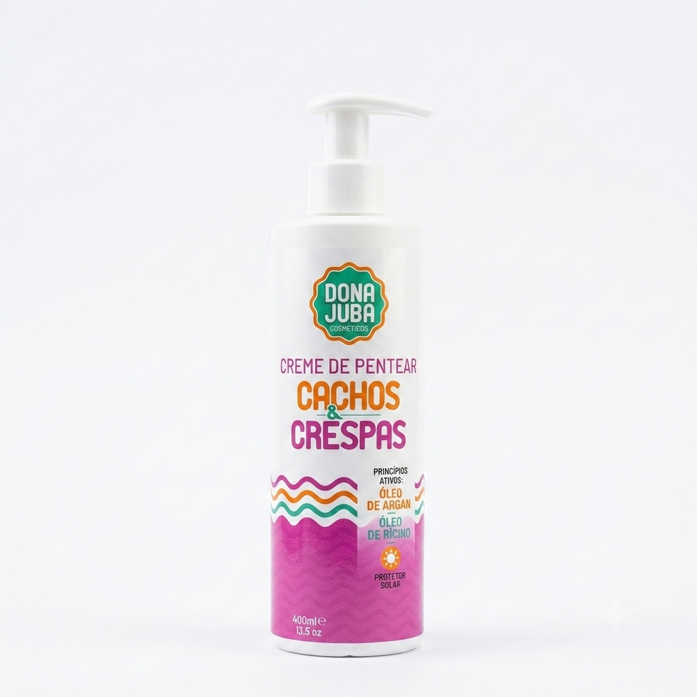 Dona Juba Creme De Pentear 400ml Para Todos Os Tipos De Ondulações