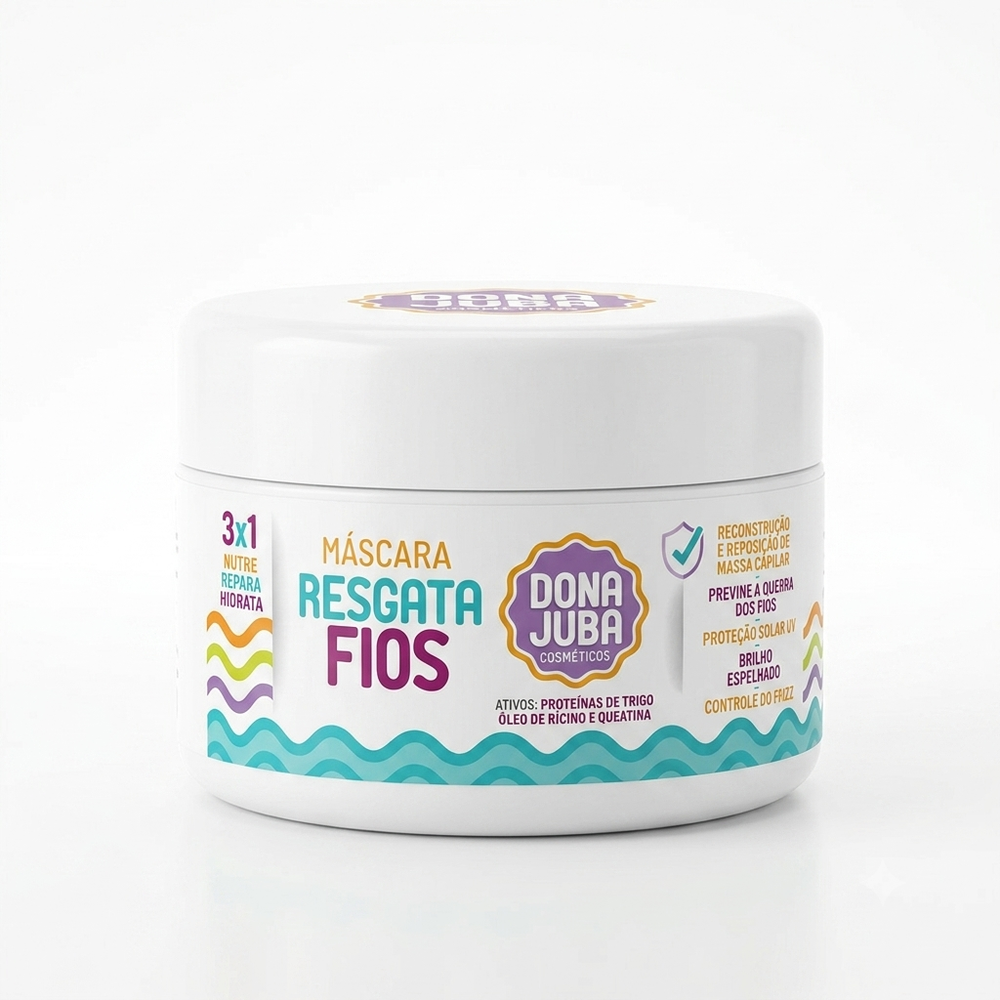 Dona Juba Máscara Capilar 500ml Resgata Fios 3em1