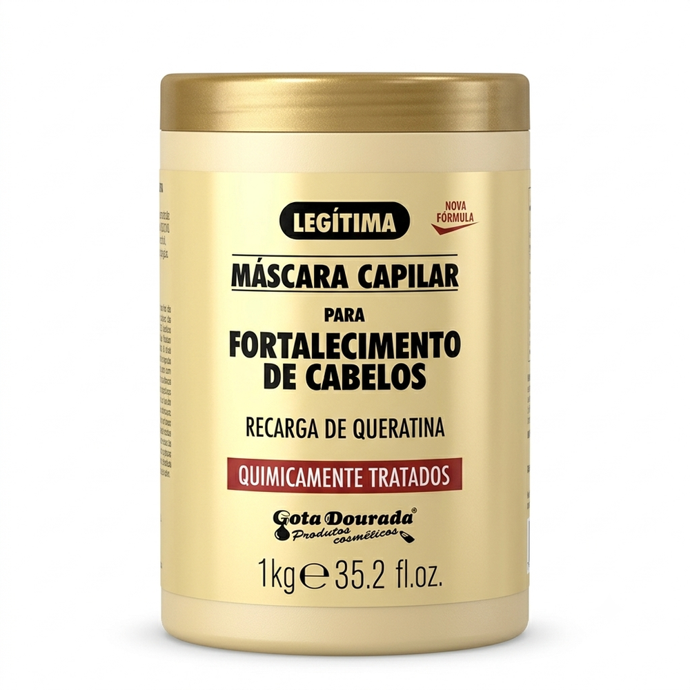 Gota Dourada Máscara Capilar 1kg Recarga De Queratina