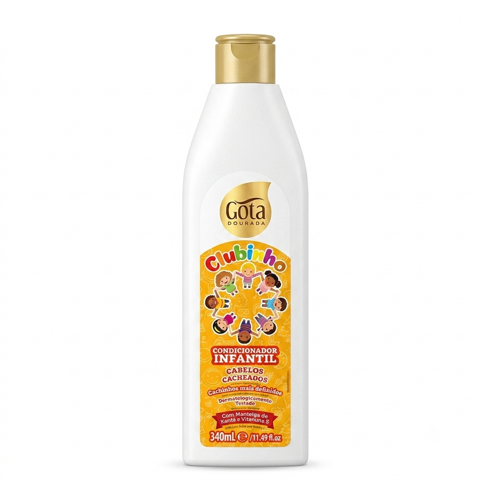 Gota Dourada Condicionador 340ml Infantil Cabelos Cacheados