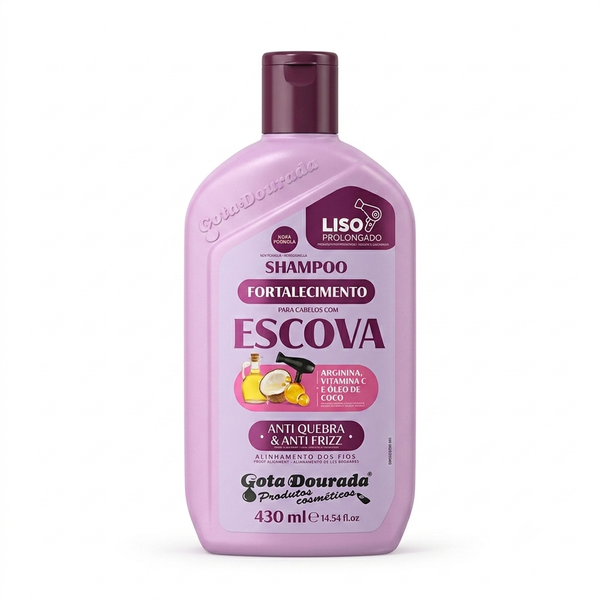 Gota Dourada Champô 430ml Para Cabelos Com Escova