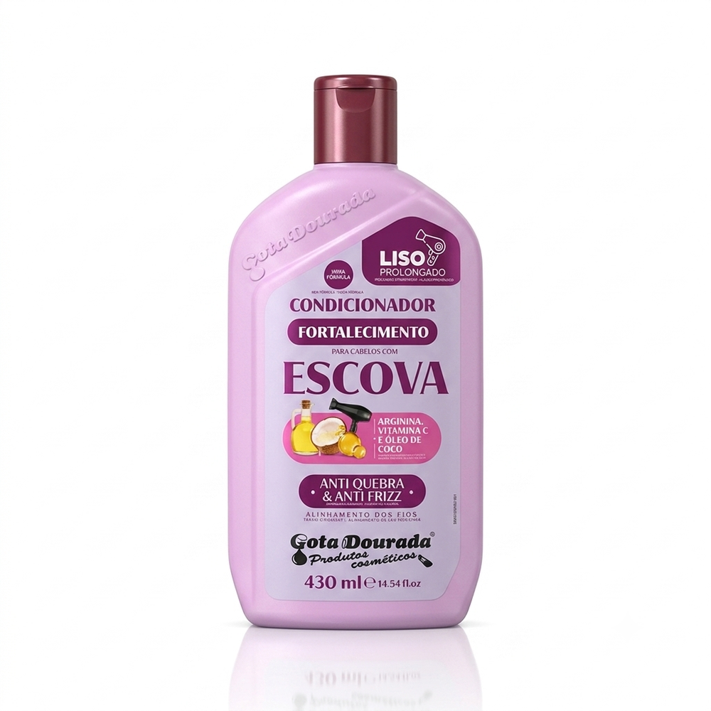 Gota Dourada Condicionador 430ml Para Cabelos Com Escova