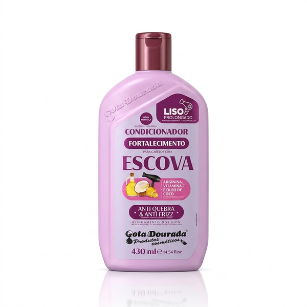 Gota Dourada Condicionador 430ml Para Cabelos Com Escova