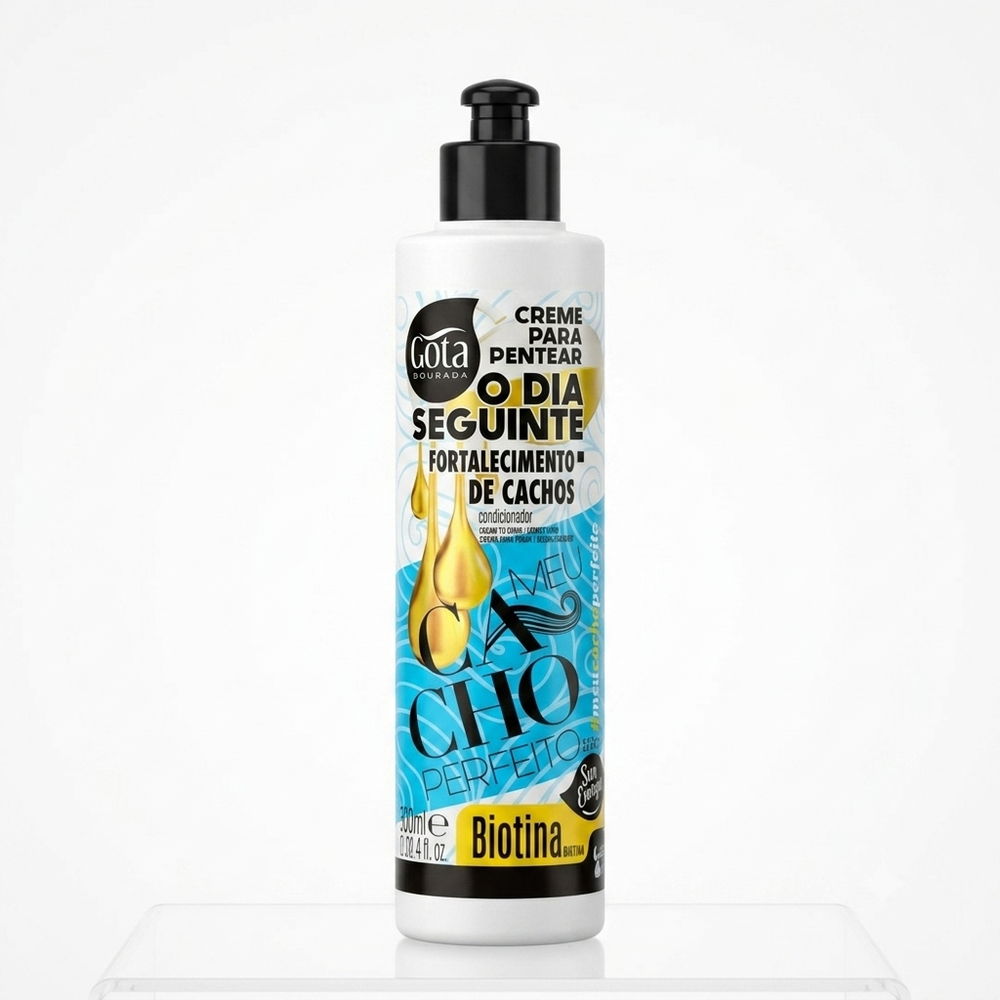 Gota Dourada Creme Para Pentear 300ml Fortalecimento De Cachos