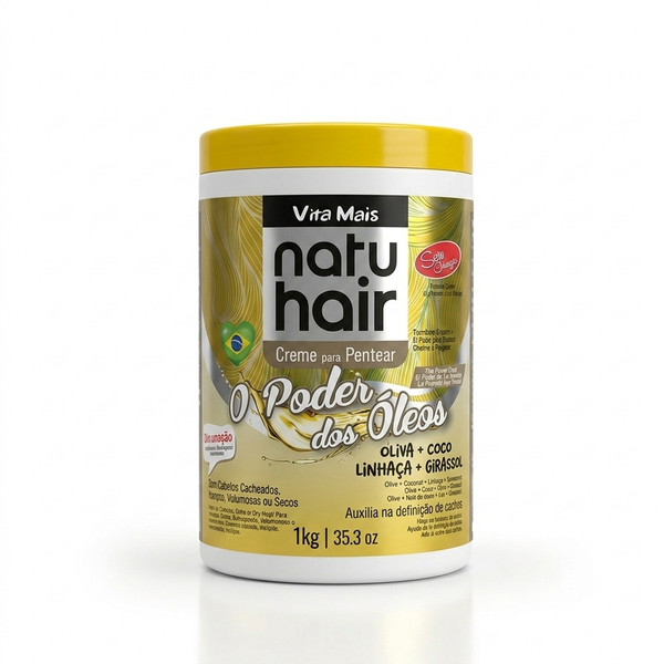 Natur Hair Creme Para Pentear 1kg O Poder Dos Óleos