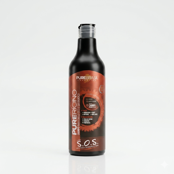 Pure Brasil Champô 500ml Pure Rícino