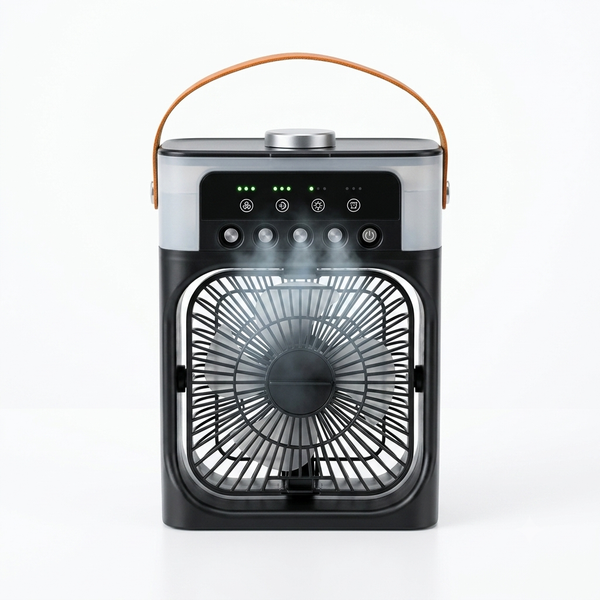 Ventoinha Humidificadora Multifuncional Na Cor Preto