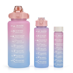 Conjunto De 3 Garrafas D´Água Na Cor Rosa