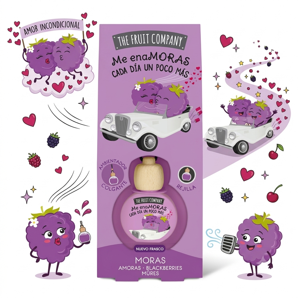 The Fruit Company Ambientador Para Carro 5ML Moras