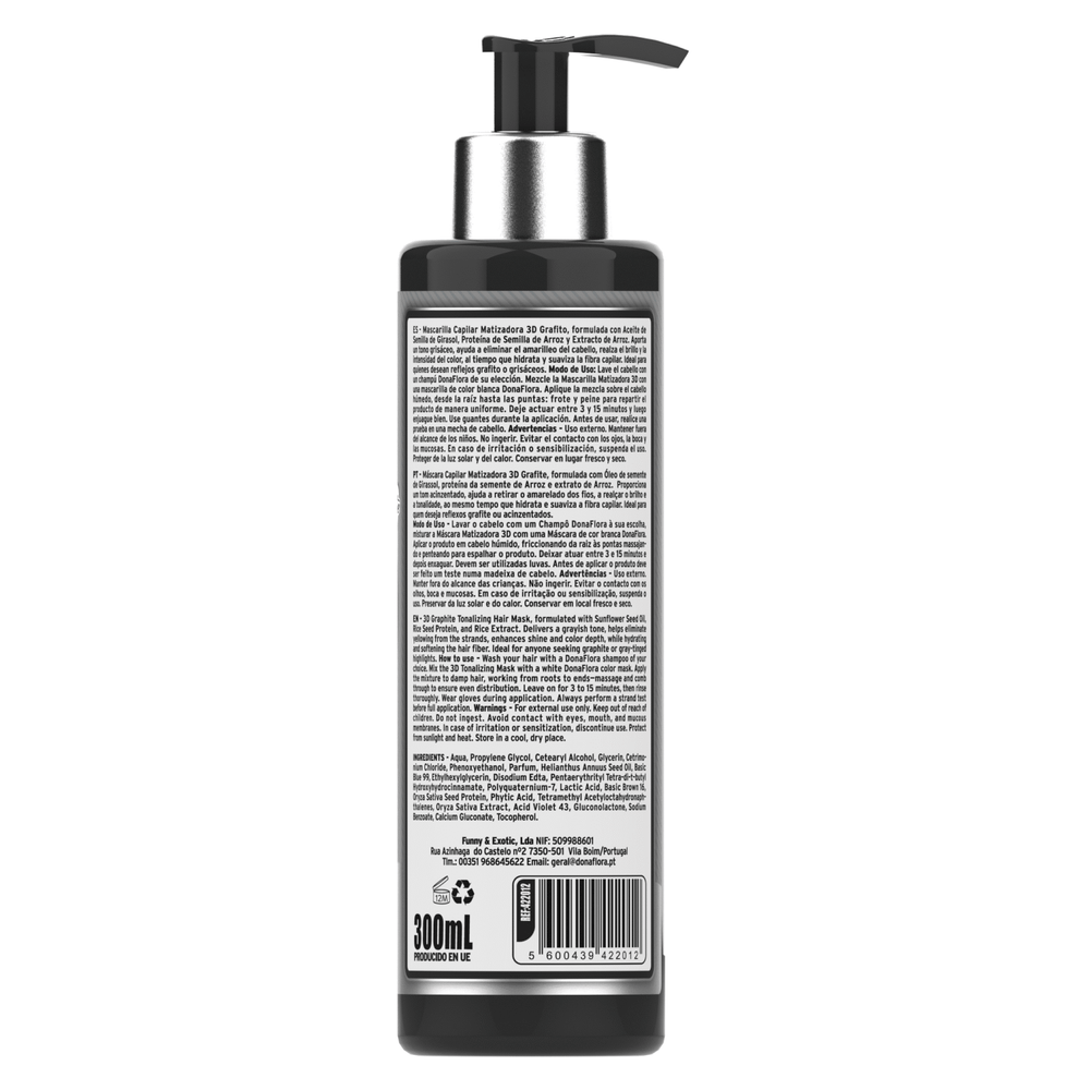Dona Flora Máscara Capilar Matizadora 300ml Grafite
