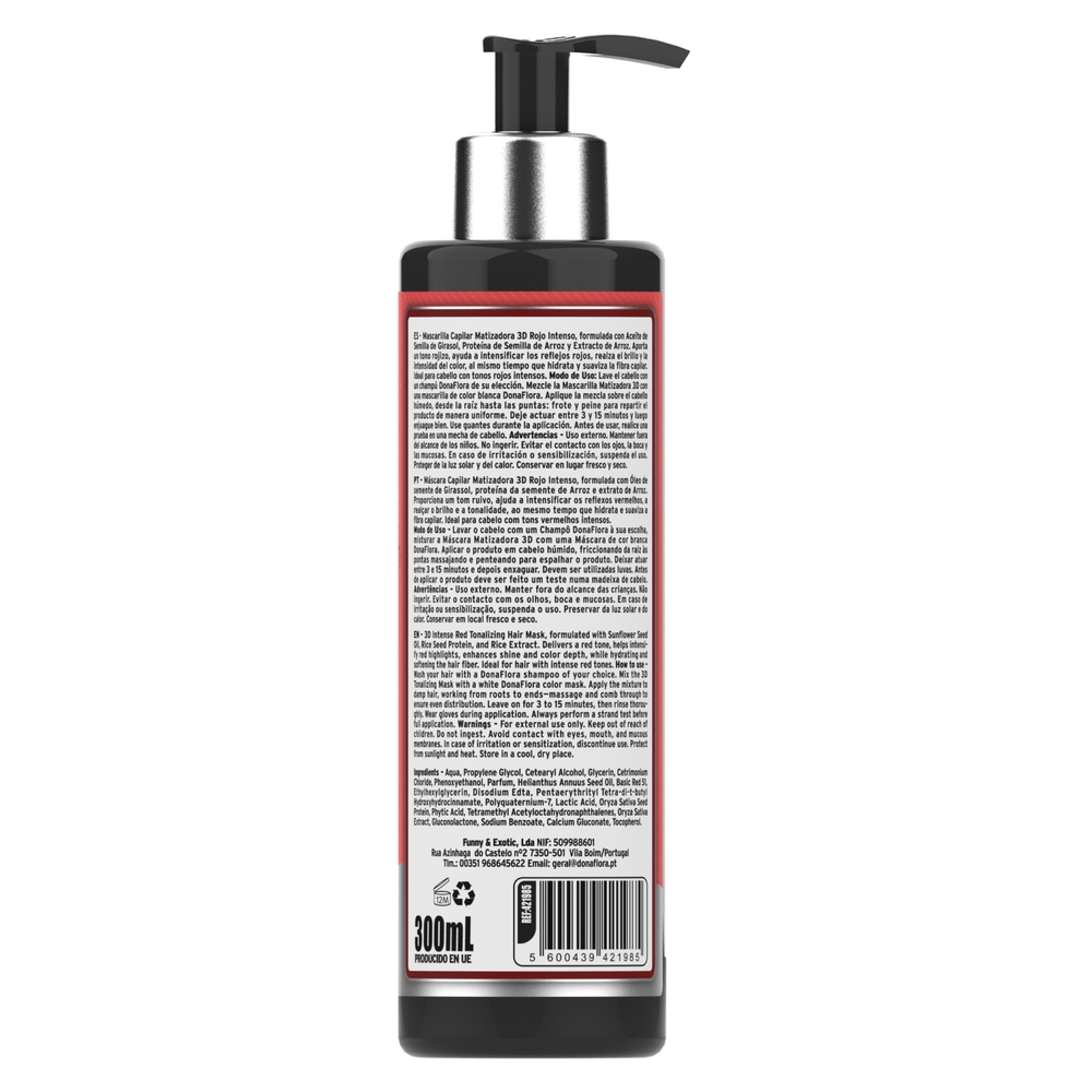Dona Flora Máscara Capilar Matizadora 300ml Vermelho Intenso